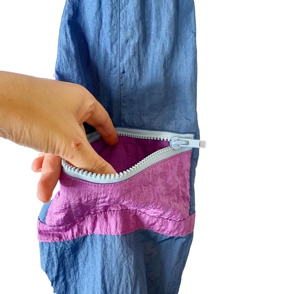 Ellesse Vintage Zebra 80’s Windbreaker Jacket Vest Removable Zipper Sleeves L - Picture 8 of 16